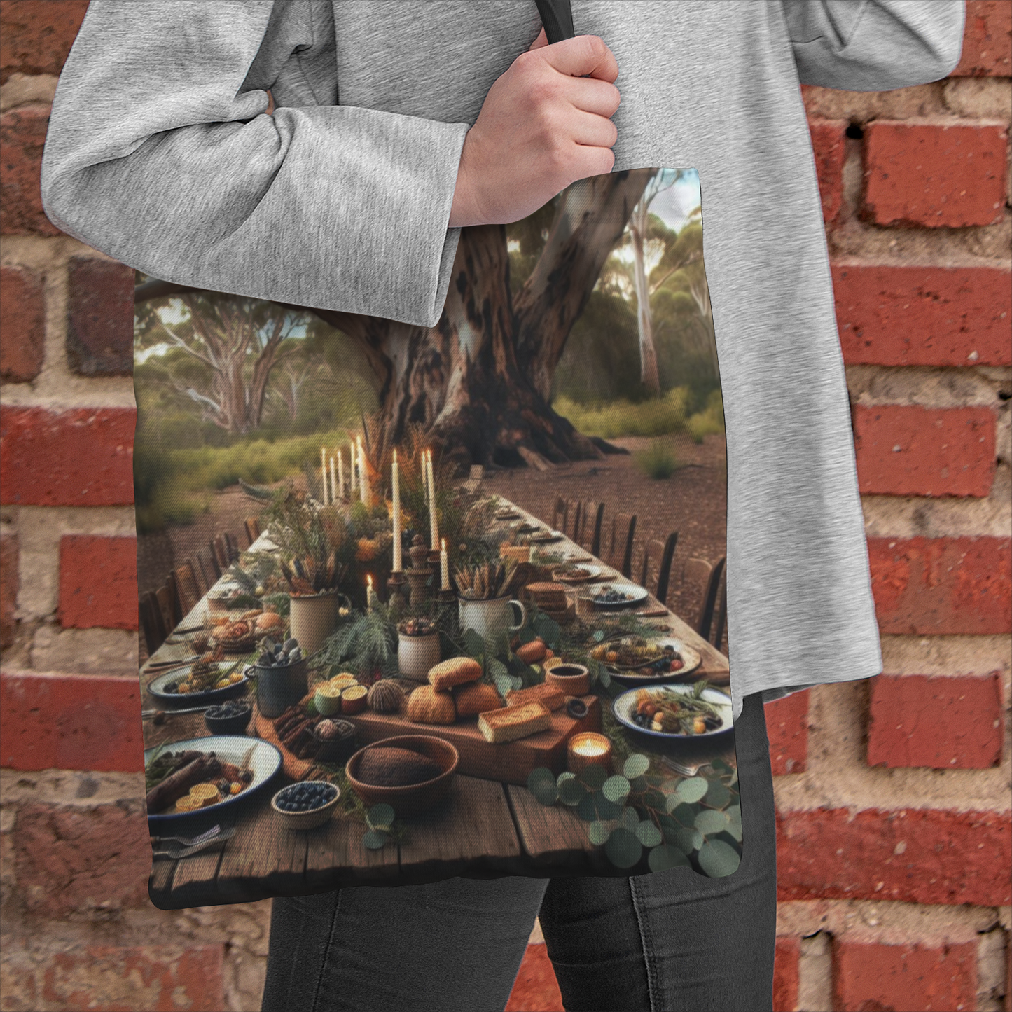 Christmas Lunch For All Natural Canvas Tote Bag