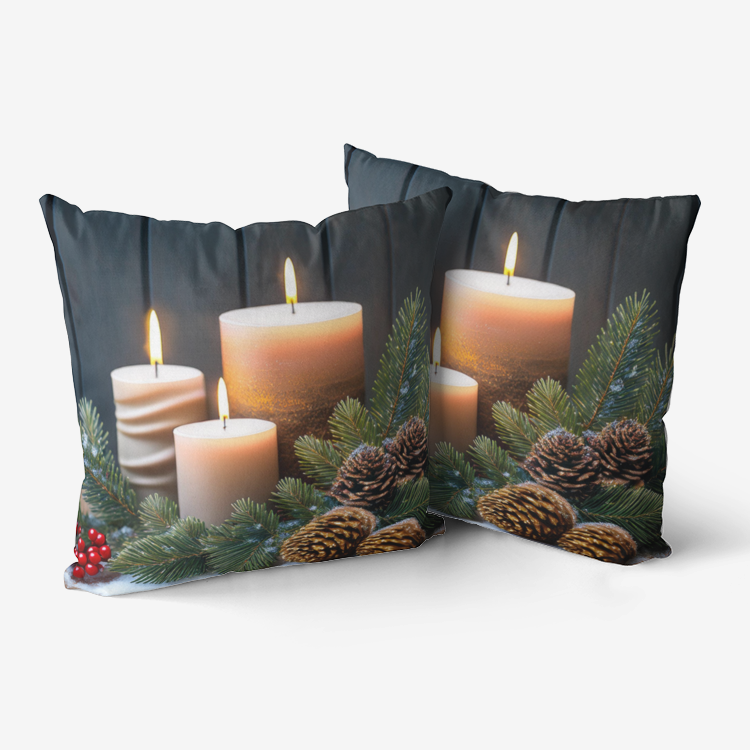 Candles For Christmas Premium Hypoallergenic Throw Pillow