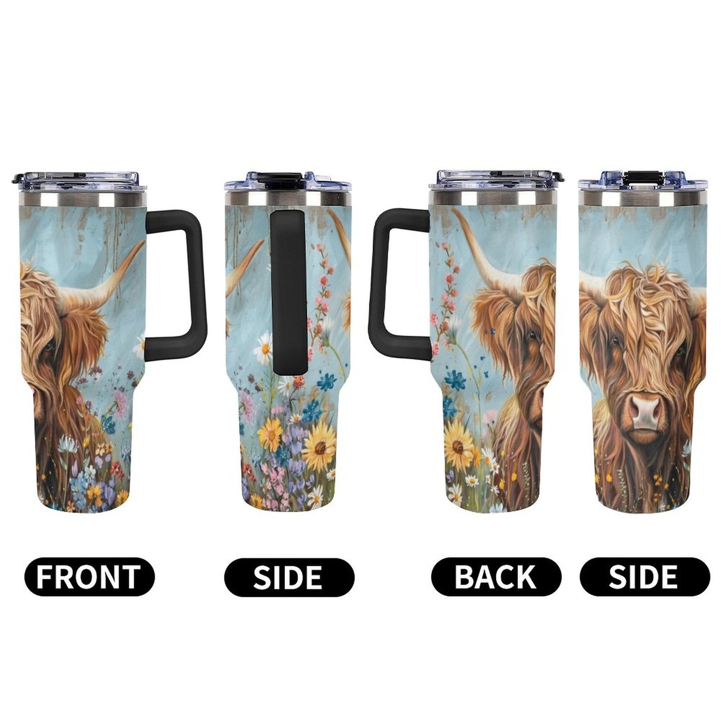 Betsy 40oz Insulated Tumbler with Handle and Straw