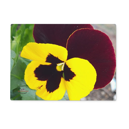 Pansy Flower Glass Chopping Board