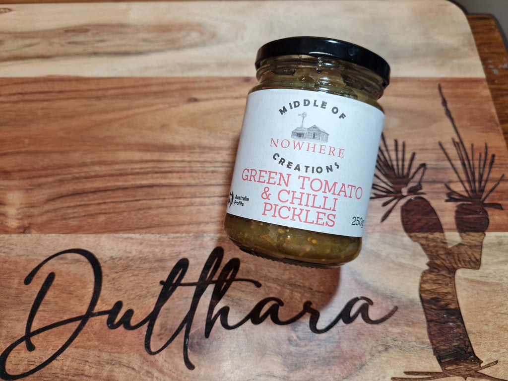 Green Tomato and Chilli Pickles 250g - Middle Of Nowhere Creations